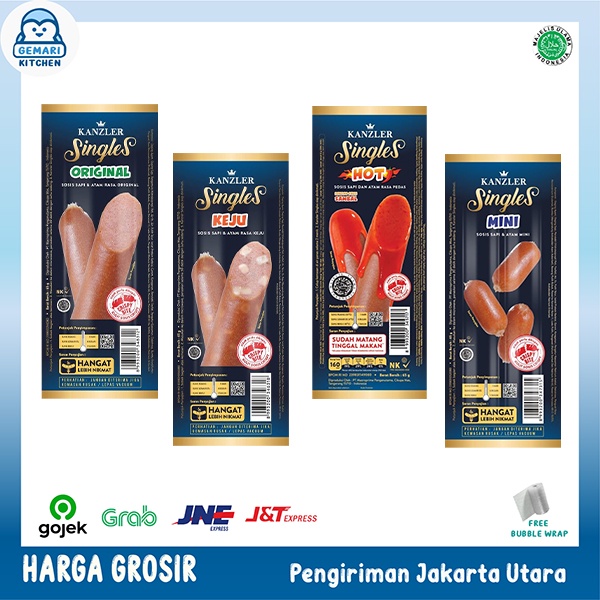 SOSIS KANZLER SINGLES HOT/ MINI / KEJU / ORIGINAL / GOCHUJANG ECEREAN 65 GRAM