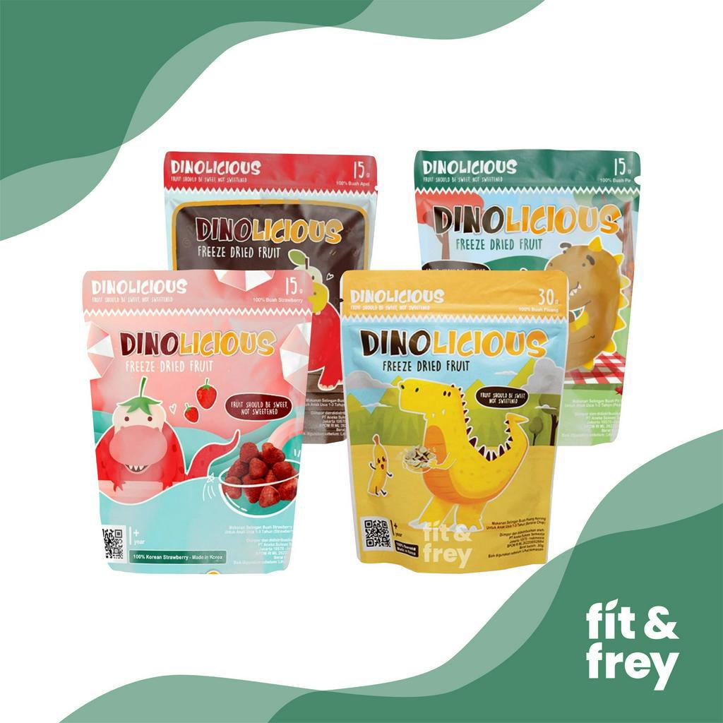 DINOLICIOUS Freeze Dried Fruit 15g - Snack Bayi Anak - Cemilan Buah - Strawberry / Apple / Banana / Pear / Tangerine