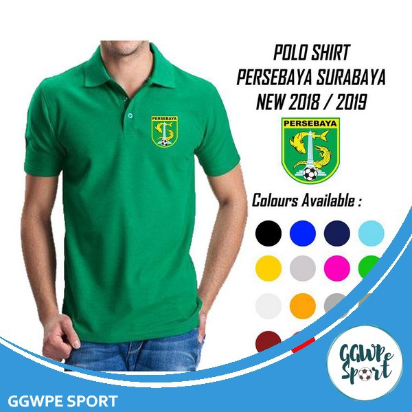 Kaos Polo Shirt Pria Persebaya Surabaya Baju Bola Kerah Kualitas Utama