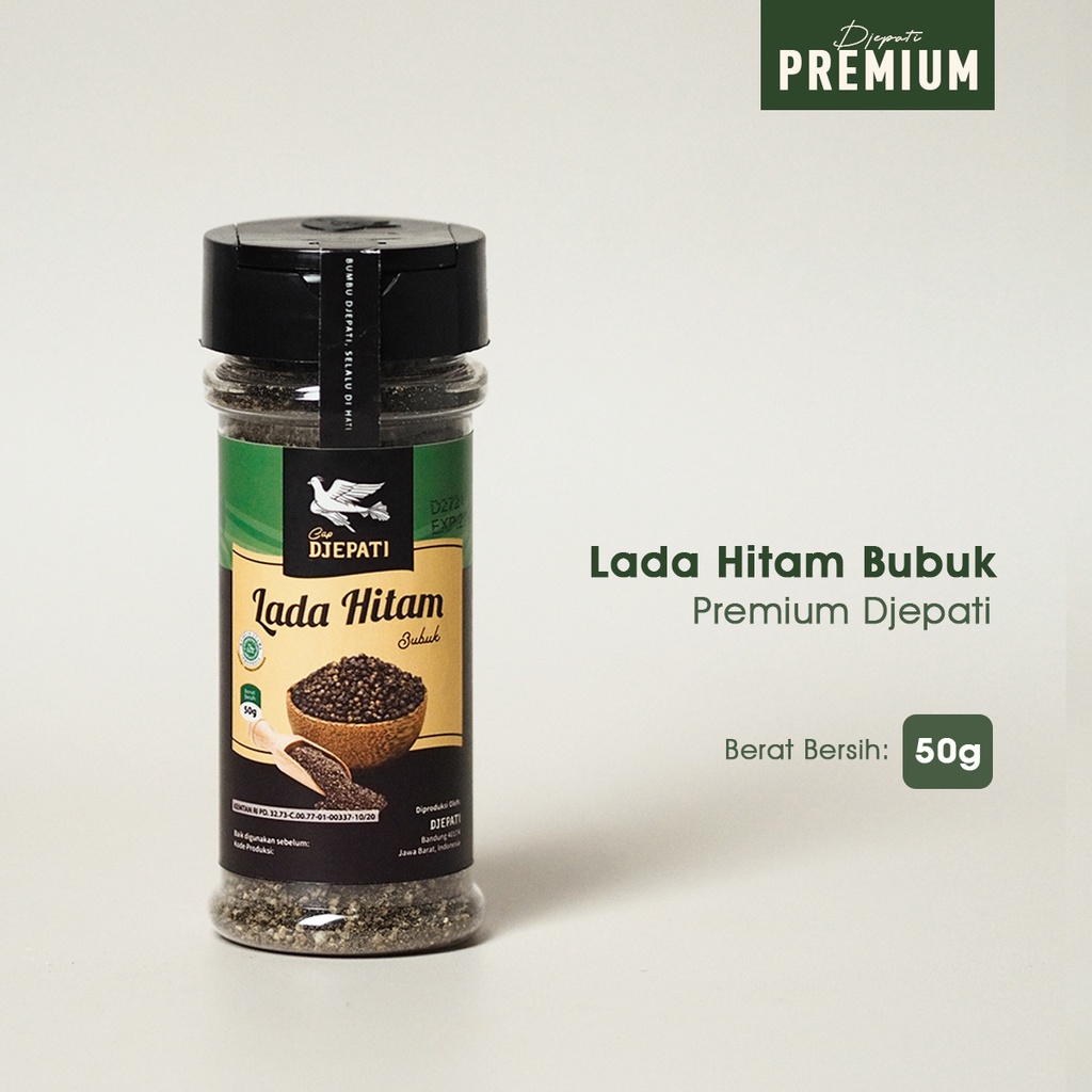 

Cap Djepati Lada Hitam Bubuk Botol Premium 50 Gr