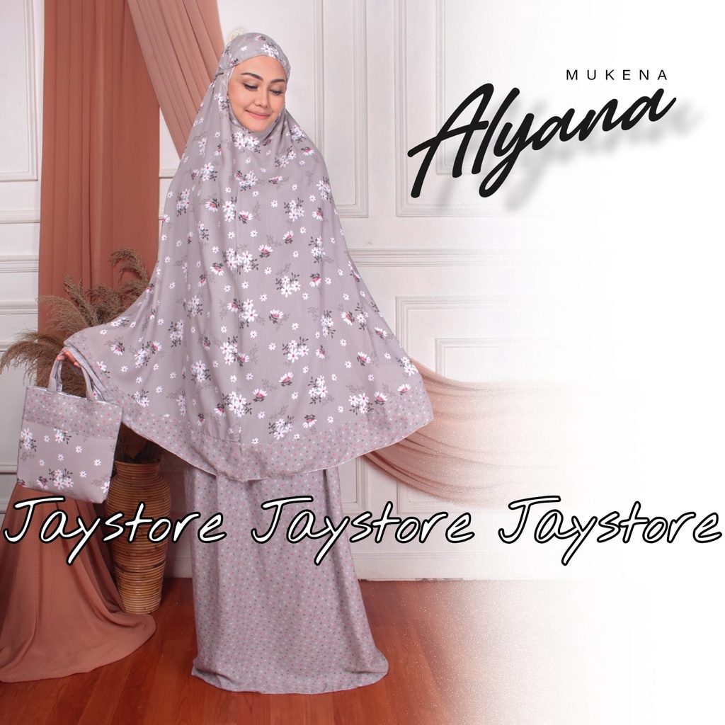 JAYSTORE MUKENA DEWASA JUMBO MOTIF ALYANA MUKENA BALI DEWASA MUKENA CANTIK SARUNG MUKENA WANITA PERA