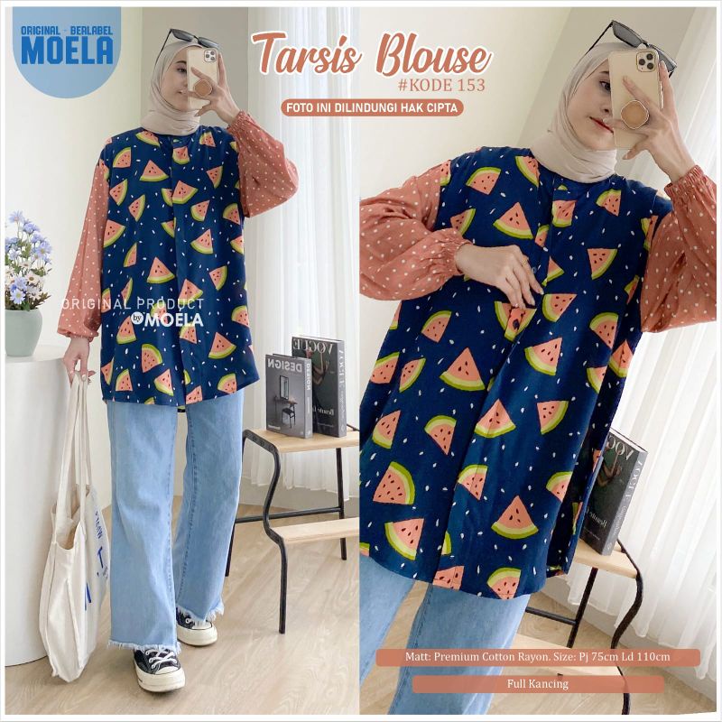 TARSIS BLOUSE LD 110cm // ATASAN WANITA ORIGINAL BERLABEL // BY MOELA-1
