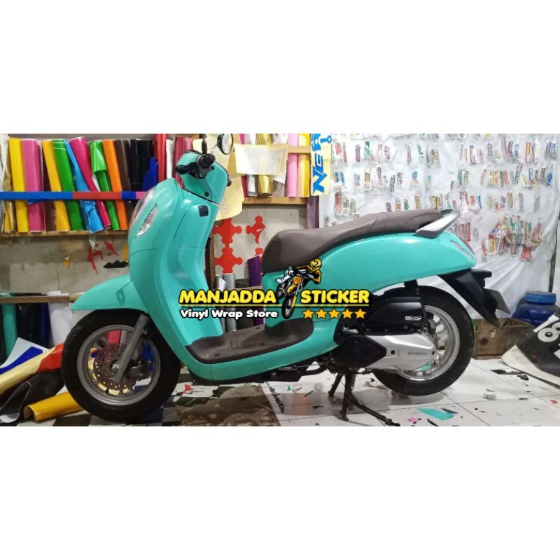 STIKER SKOTLET MOTOR WARNA HIJAU TOSCA SUPER GLOSSY