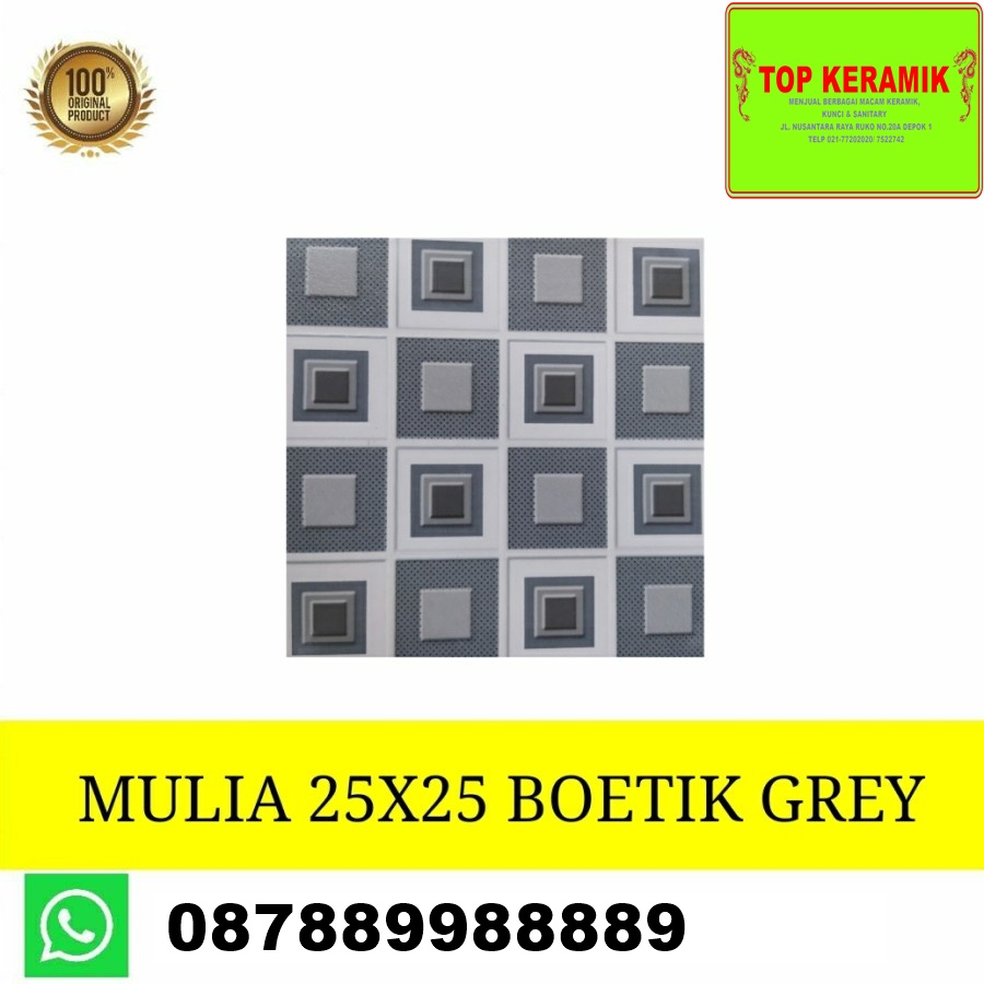 Keramik Lantai Mulia 25x25 Boetik Grey