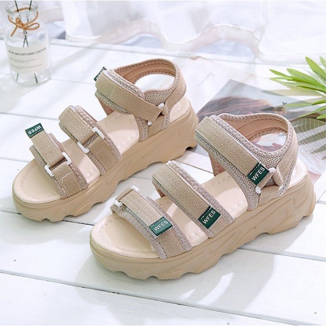 TBIG [COD] Sandal Gladiator 3 Tali Strap WFES Wanita Import Korea Style Santai Gunung Wanita