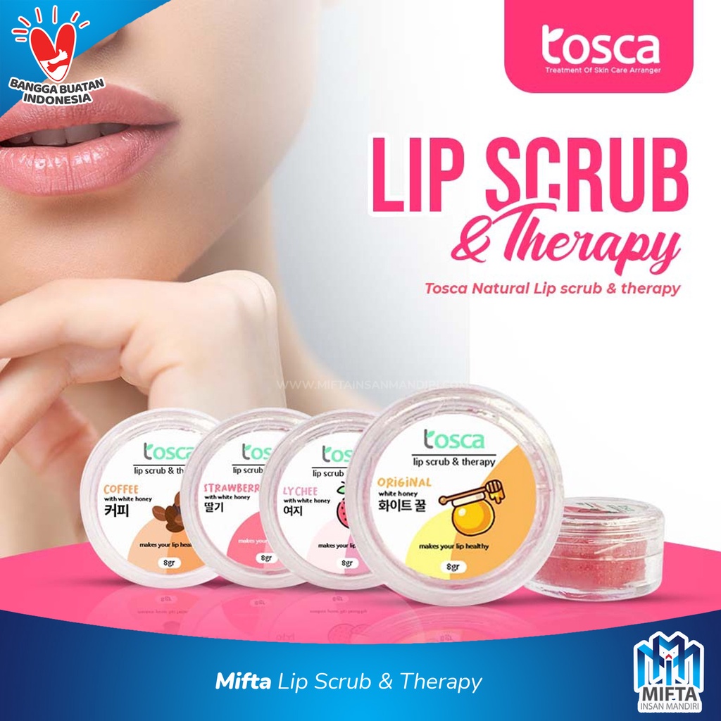 LIP SCRUB THERAPY BIBIR TOSCA / NATURAL LIB SCRUB TOSCA FOOD GRADE