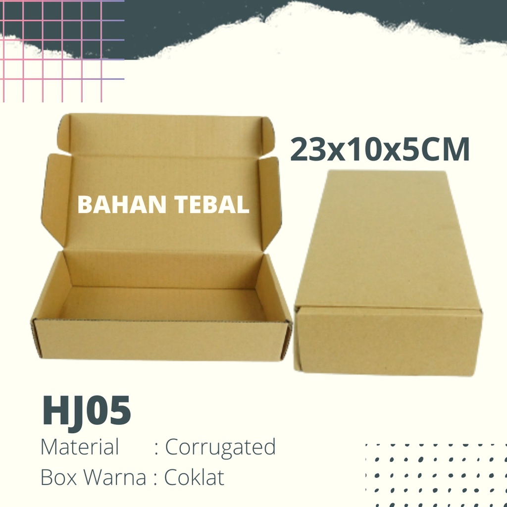 Jual Kardus Polos Die Cut 23x10x5 Kotak Kue Tart Brown Corugated, Box