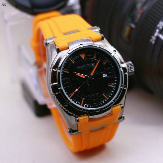 POLICE TANGGAL TALI RUBBER KARET - JAM TANGAN SPORT COWO