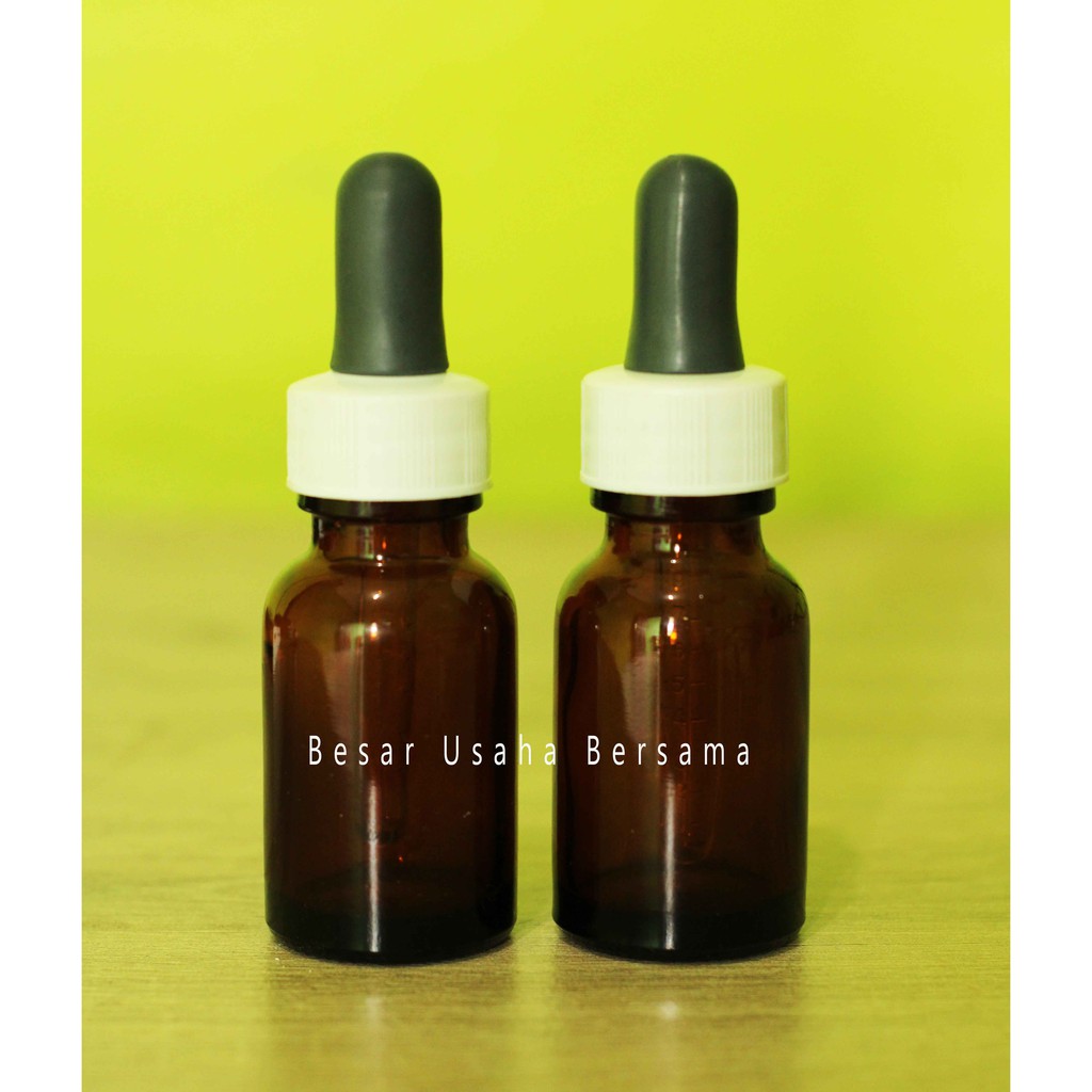 Botol Kaca Coklat Amber PD Pipet 20ml / Botol Tetes / Botol Serum Parfume