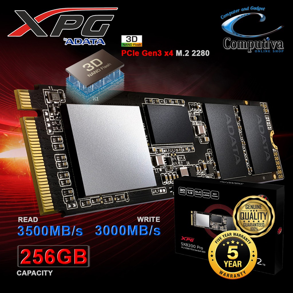 ADATA SSD XPG SX8200 PRO 256GB PCIE GEN3X4 M.2 2280