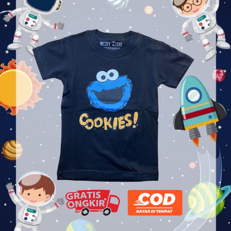 NCDY KIDS COOKIES Kaos anak cotton combed 30s termurah kaos distro premium lucu adem unisex anak cewek atau cowok 1-12th bandung jawa barat