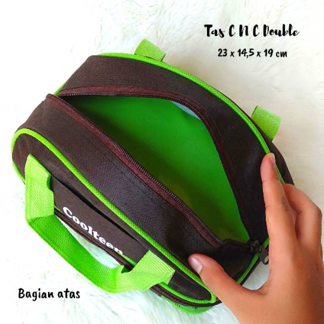 TAS CNC DOBEL / TAS BEKAL MAKAN KOTAK / LUNCH BAG /  TAS MAKAN MURAH