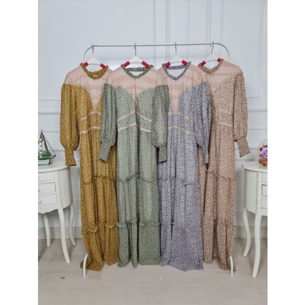 Gamis Lesti Ceruti mix Brukat full furing ORI by Meijiewang Meijiwang Mejiwang