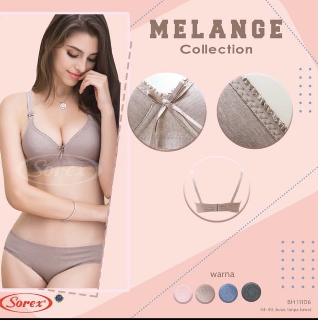 BH / Bra SOREX Melange Collection 11106 Tanpa Kawat dan Busa Tipis