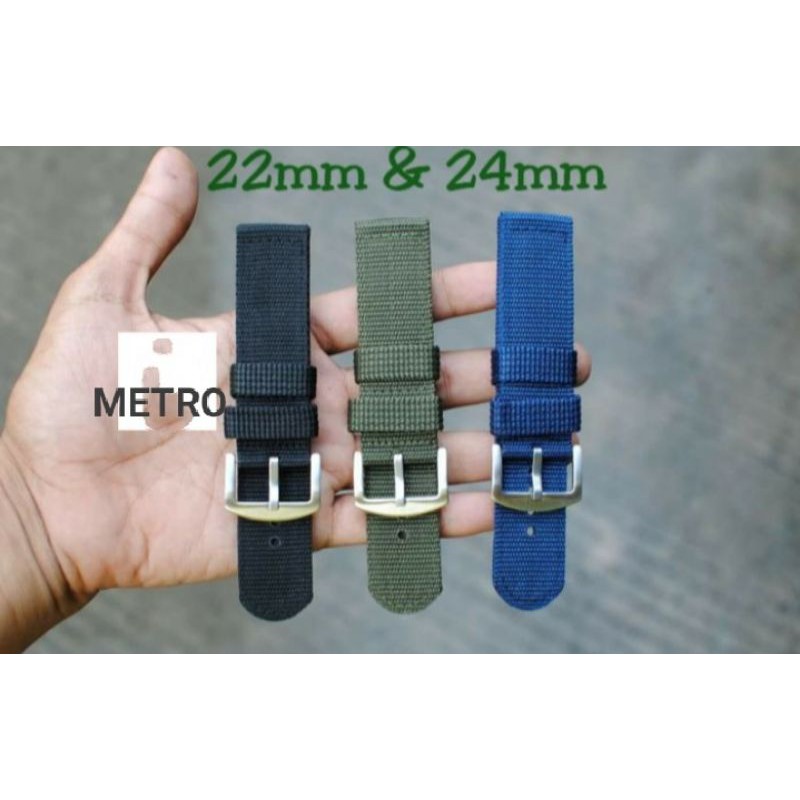 Jual Tali Jam Strap Jam Tangan Kanvas Canvas Nylon 22MM 24MM Shopee
