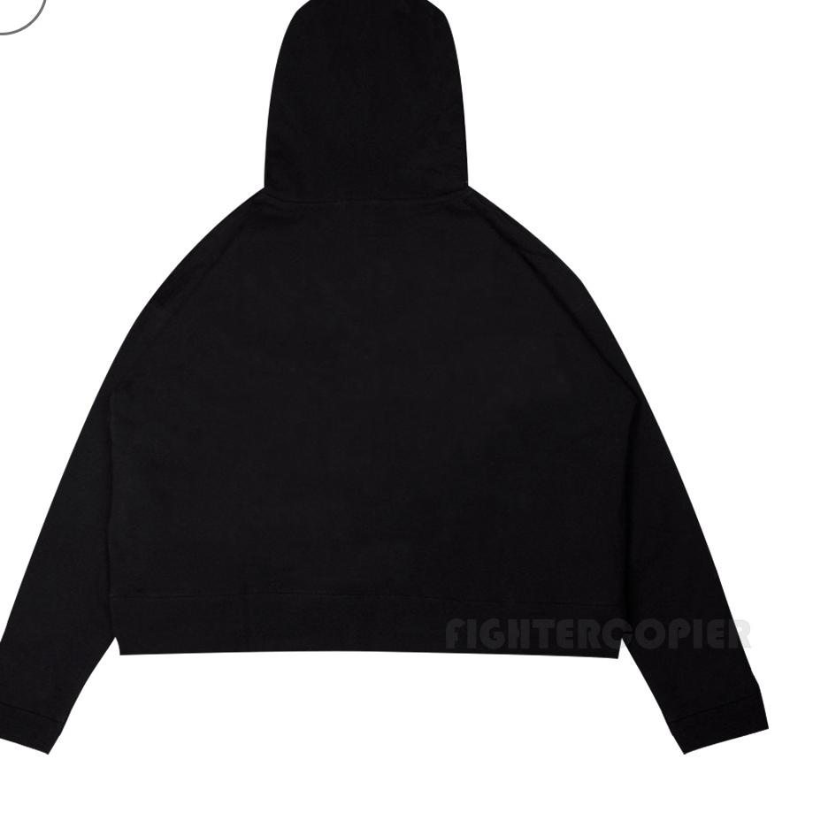 Penjualan Terbanyak.. CROP HOODIE OVERSIZED BASIC BLACK PREMIUM QUALITY SWEATER HOODIE CROP POLOS HI