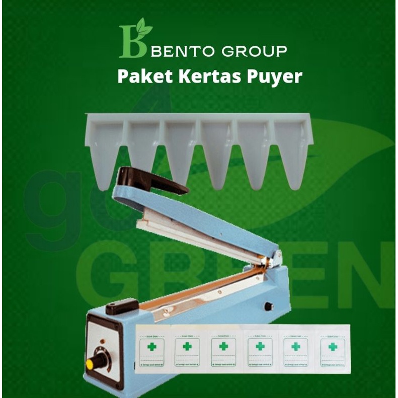 sealer kertas puyer 20cm P + kertas puyer HU+ Sendok