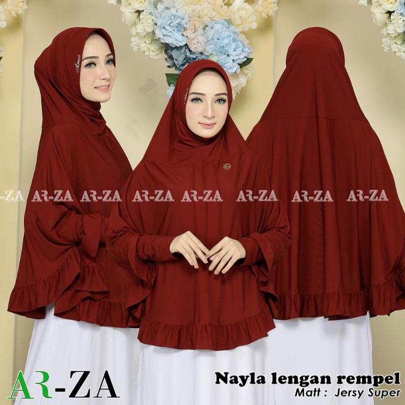 khimar nayla lengan rempel by arza hijab