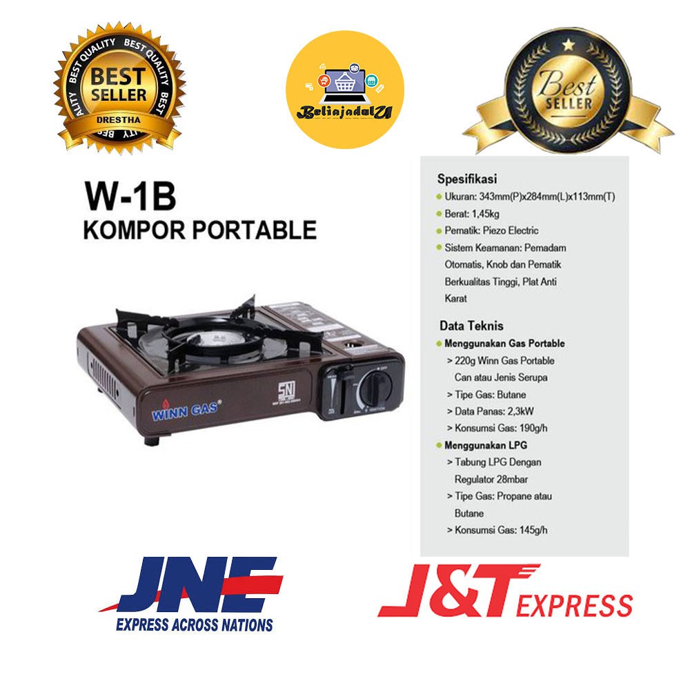 Beliajadulu88 kompor gas portable 2in1 GAS kaleng &amp; LPG W 1B/w1b