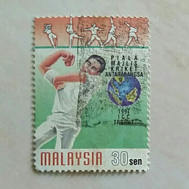 

(AA) Perangko Malaysia 1997 International Cricket Council Trophy 30sen Used