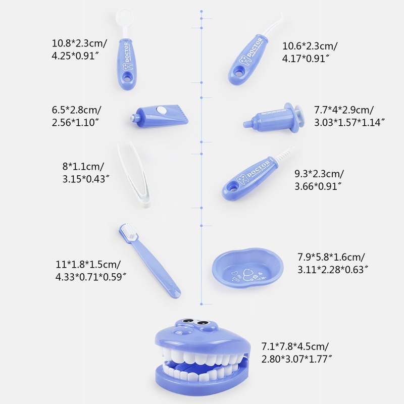 Mary 9biji Pretend for Play Toy Dentist Check Teeth Model Set Kit Baru Edukasi