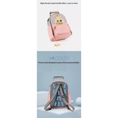 Tas Cooler Bag Simpan &amp; Membawa Asi / Lunch Box Bekal Perlengkapan Bayi / Multifungsi Diaper Bag Duck Series Waterproof / Popok Backpack Ransel Bayi Multifunction