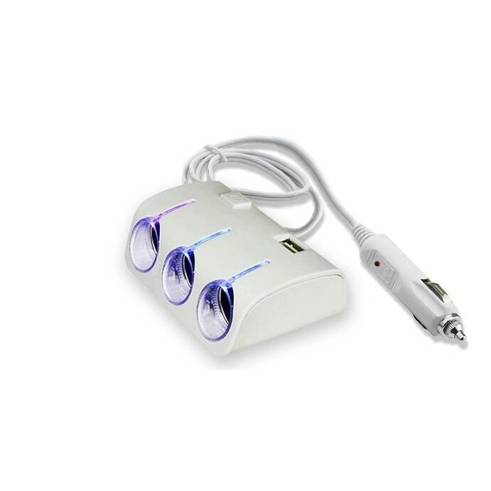 HARGA GROSIR CAR CHARGER MOBIL  3 Lighter Plus USB
