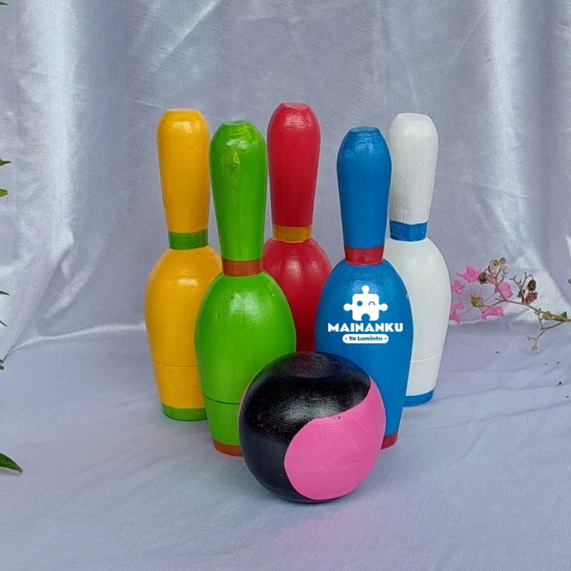 Mainan Edukasi Anak Bowling Kayu
