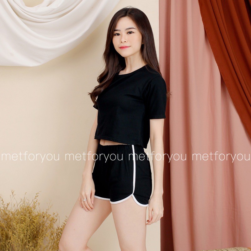 GSC - SETELAN SPORTY CROP TOP WANITA