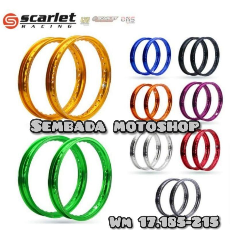 Velg ring 17 WM WR lebar 185 215 Scarlet Velg almu rim 17 185 215 36H