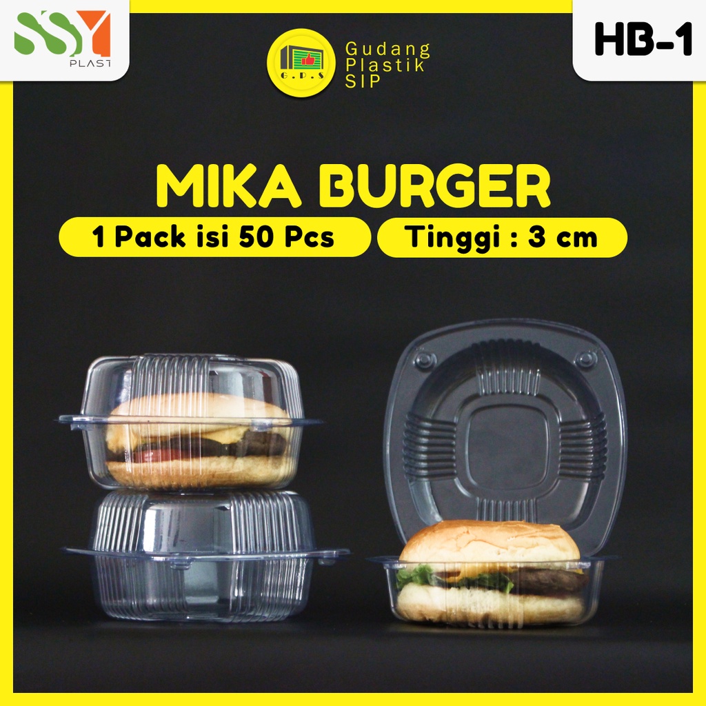 MIKA PLASTIK BENING ROTI BURGER HAMBURGER / MIKA BOLU (ISI 50)