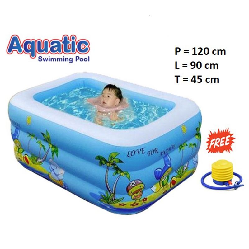 [rumahbayipdg] KOLAM RENANG ANAK AQUATIK 3 RING FREE POMPA BAHAN TEBAL