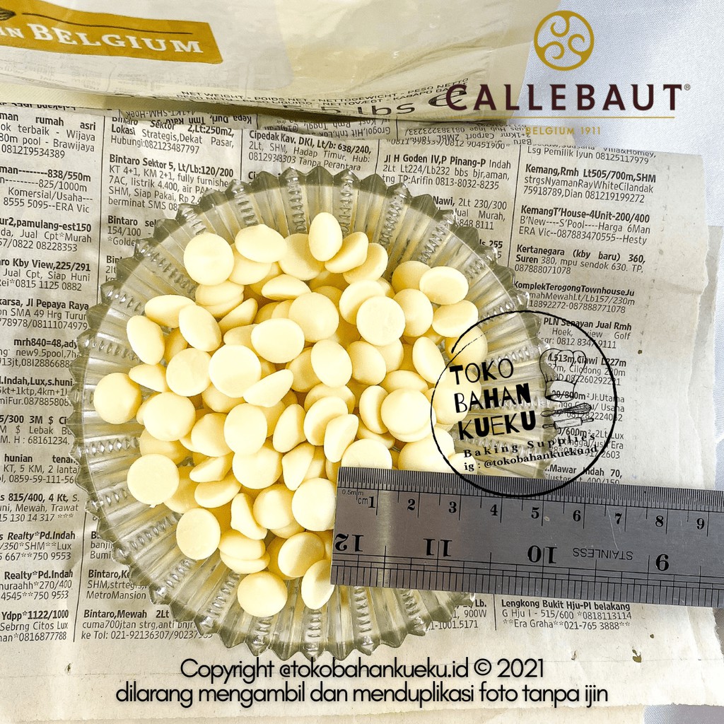 

BARRY CALLEBAUT White Chocolate Couverture Cokelat Putih W2 28% 500 gr