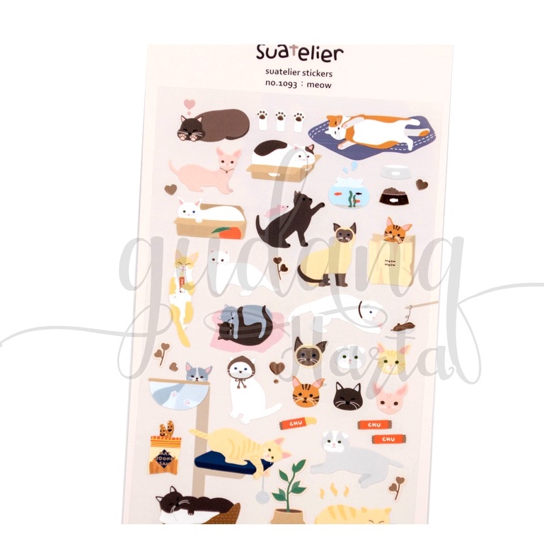 Stiker Meow Cat Sticker Motif Kucing Meow Meow Lucu Scrapbook DIY GH 303082