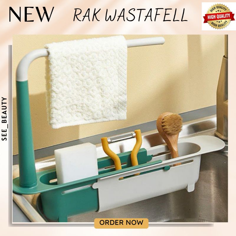 SEETO / Rak Gantung Wastafel Serba Guna / Rak Penyimpanan Spon Dapur kain lap 987A Rak Wastafel flexible Tanpa Bor Sink Storage rack / Rak Wastafel Dapur Tempat Penyimpanan Spon Kain Lap Sink Flexible 30059