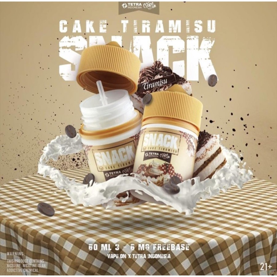 SNACK V4 CAKE TIRAMISU 60ML  3MG-6MMG AUTHANTIC LIQUID