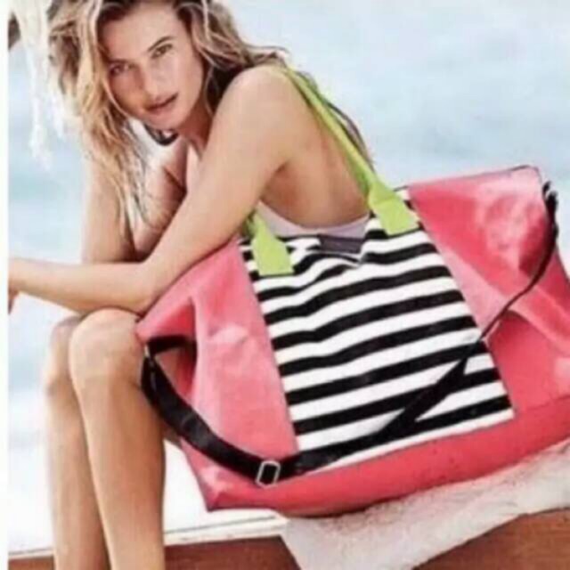 fashion travel bag VS YS original victoria secret tas pakaian travel gym sale store ori tote stripe