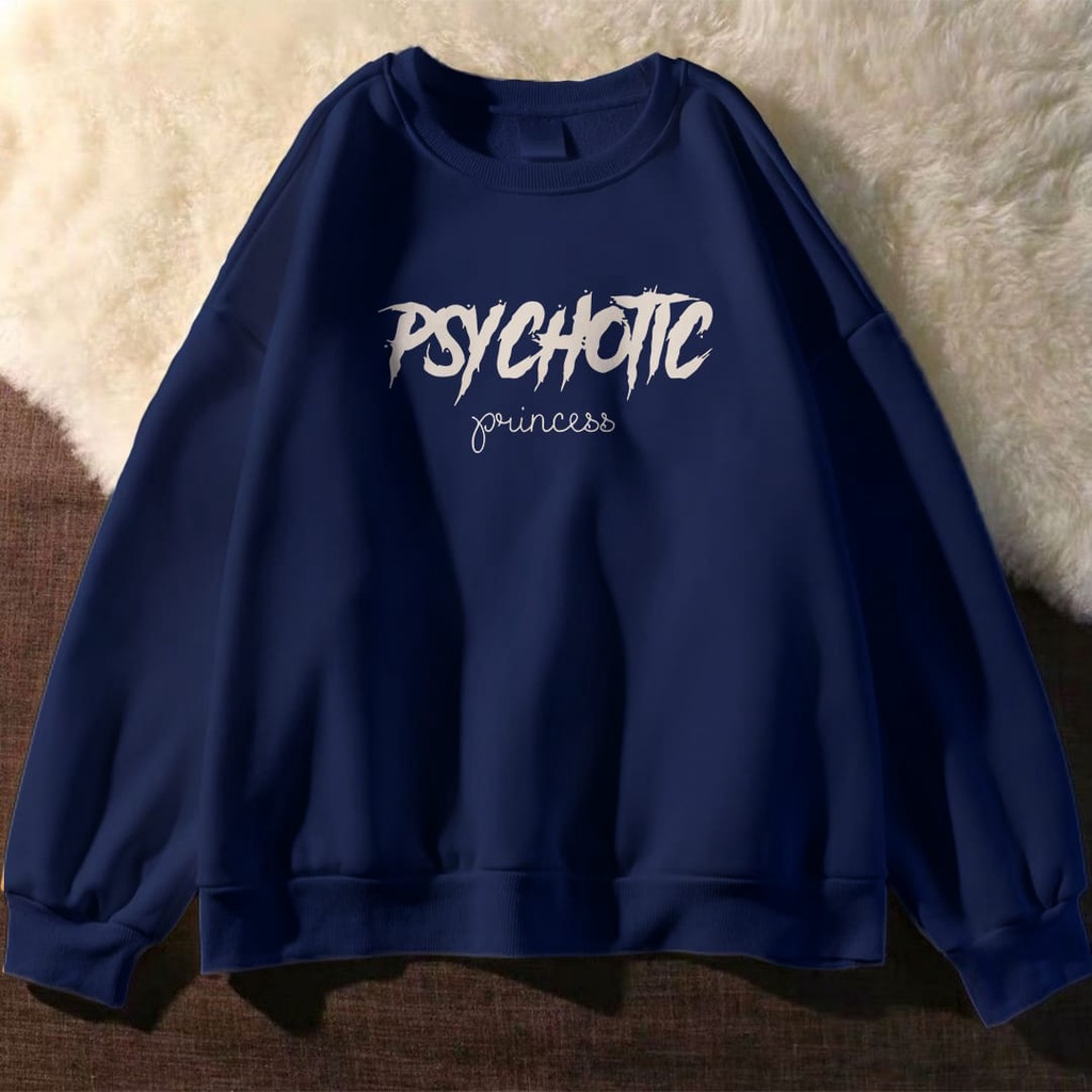 PSYCHOTIC PRINCESS SIZE M - XXL SWEATER WANITA / SWEATER WANITA TEBAL