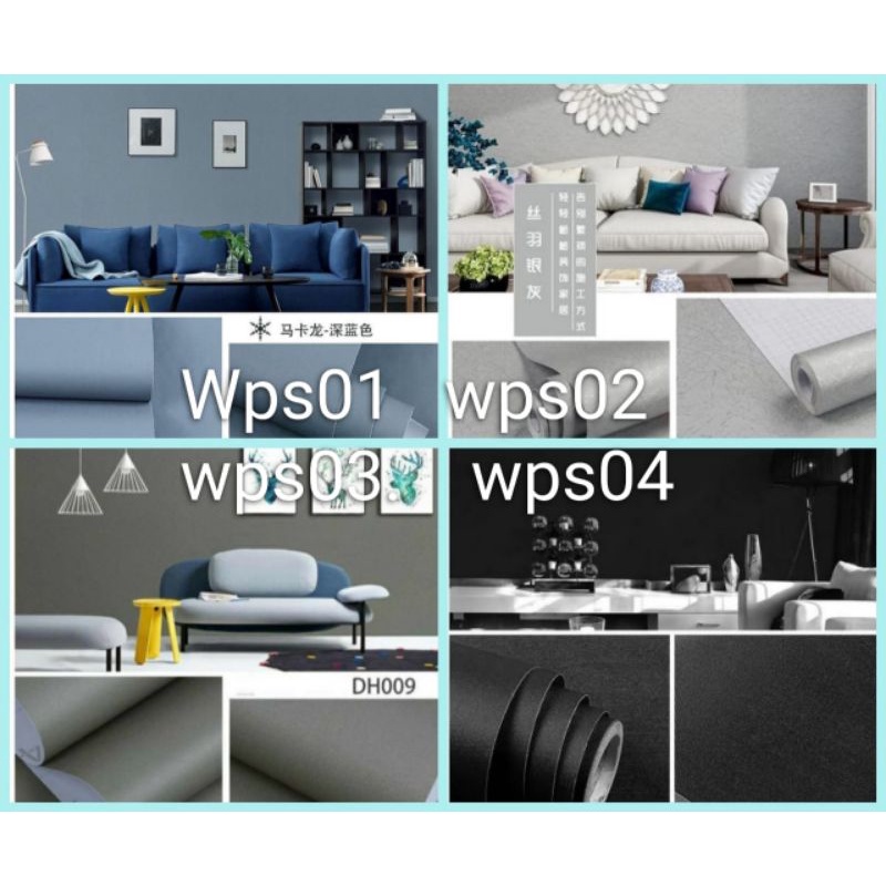 wallpaper Sticker Dinding Ruang Tamu serba polos minimalis Elegan