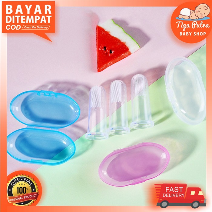 SIKAT LIDAH BAYI / SIKAT GIGI GUSI BAYI / FINGER TOOTH BRUSH PEMBERSIH LIDAH GIGI BAYI SILIKON