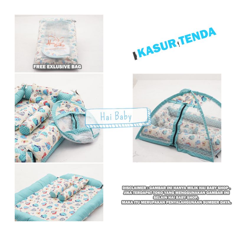 KASUR BAYI TENDA KELAMBU / KASUR BAYI KELAMBU SET BANTAL CROWN  + 2  GULING BABY FREE TAS MIKA