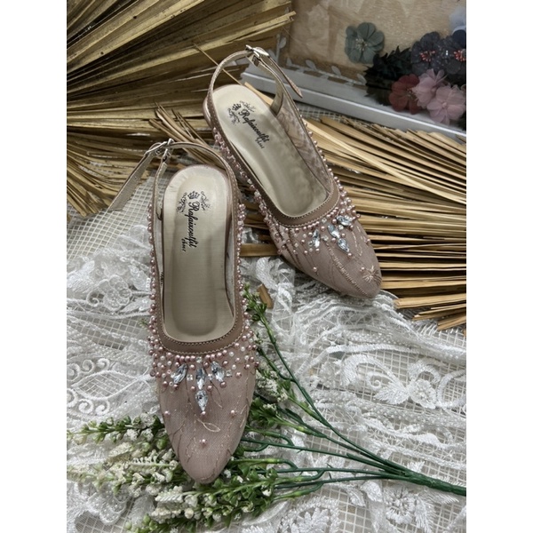 sepatu Rafaizoutfit wedding wanita keisya mocca tinggi 7cm kaca