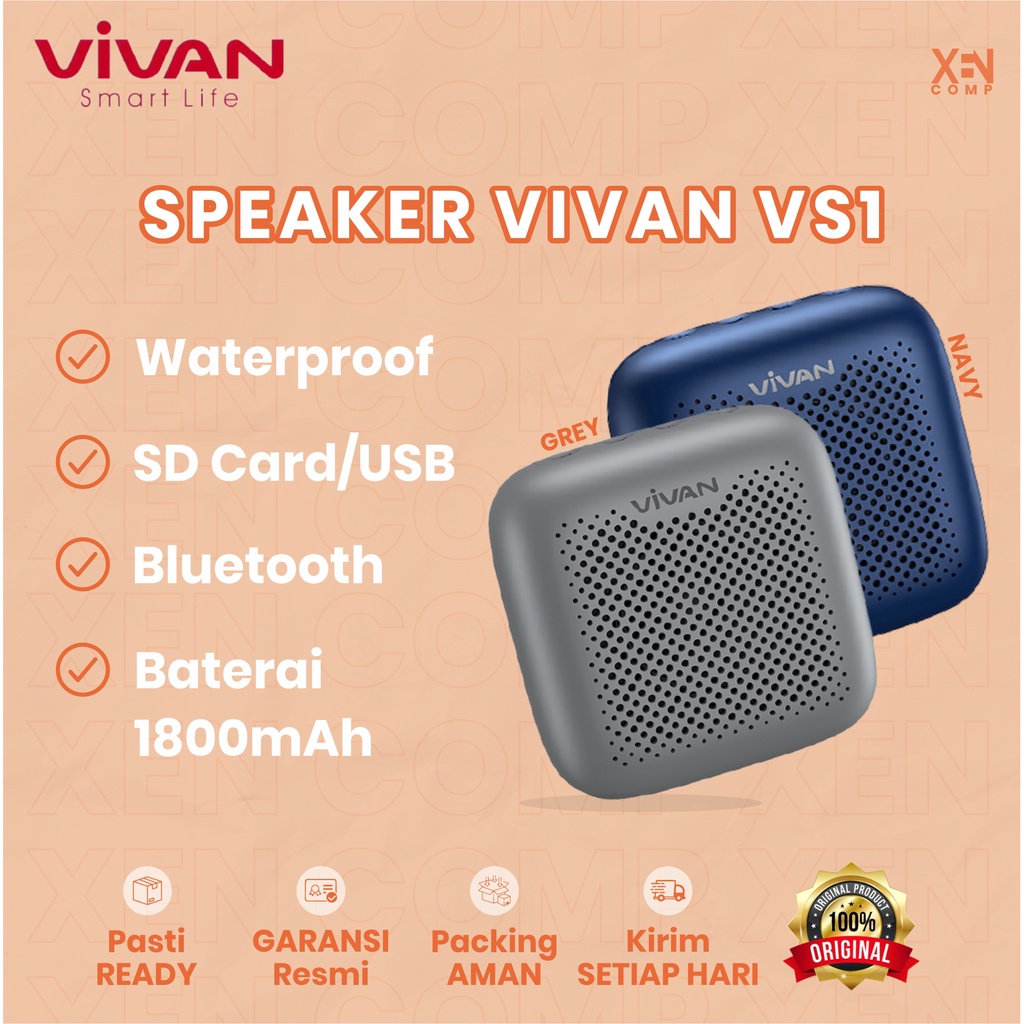 Speaker Bluetooth Vivan VS1 Waterproof Outdoor Speaker Aktif Mini