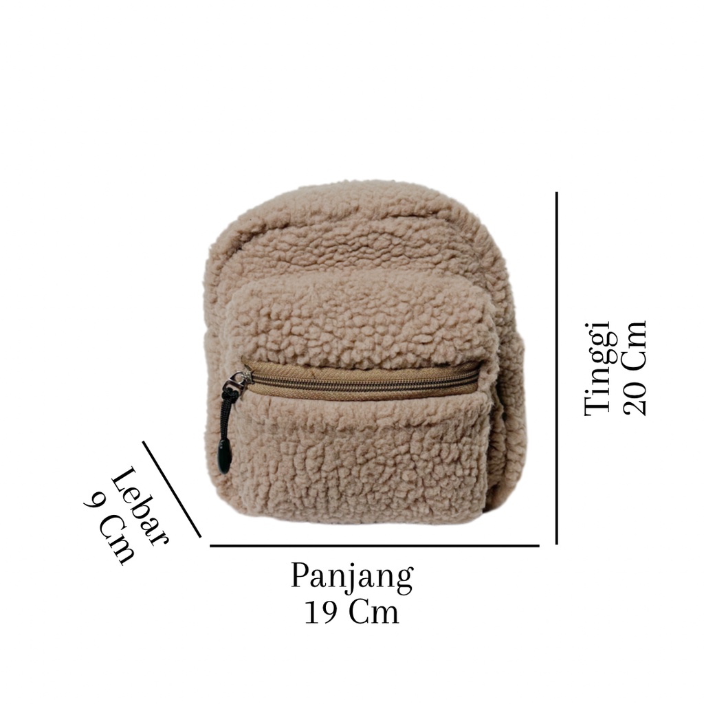 Celah Langit Shea Fur Mini Backpack l Tas Ransel Bulu