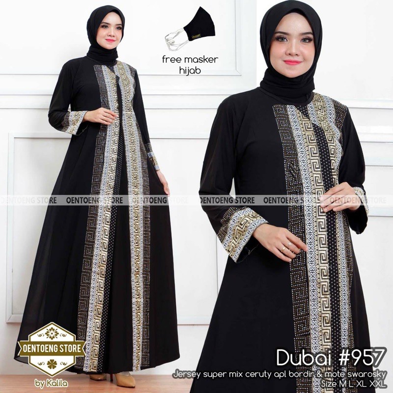 OK - TERLARIS GAMIS DUBAI #957 | LONG DRESS BUSANA MUSLIMAH PREMIUM| GAMIS DUBAI MURAH