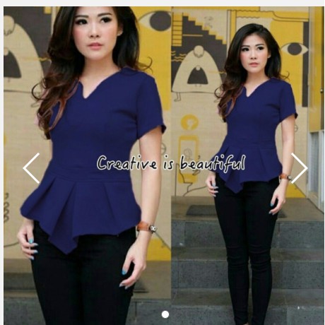 Blouse Wedges Scuba( 4 WARNA )