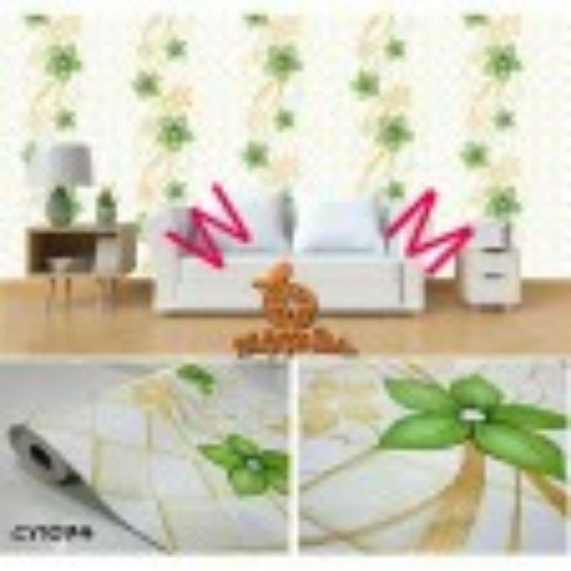 COD Wallpaper dinding Motif Anyaman Hijau / Wallpaper Dinding Murah