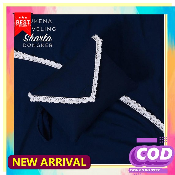 Mukena Nisrina Material Katun Mikro- Mukena Dewasa Setelan Polos Kombinasi Renda-Mukenah Atas Bawah 