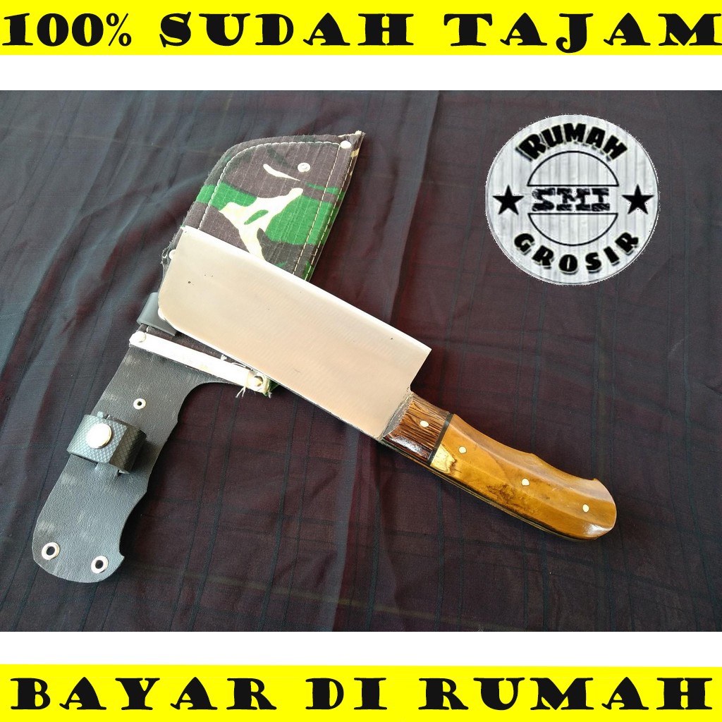 GOLOK khas cibatu Sarung Loreng GOLOK Cacah Chopper Daging Tulang Hewan Baja Per