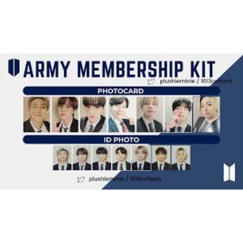 BTS 8th ARMY MEMBERSHIP FANKIT MEMBER BUNDLE (Photo ID+ Photocard) OFFICIAL
